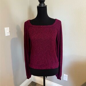 Michael Stars Red Crew Neck Sweater with Long Sleeves